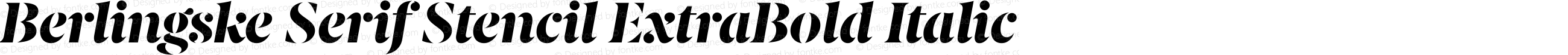 Berlingske Serif Stencil ExtraBold Italic