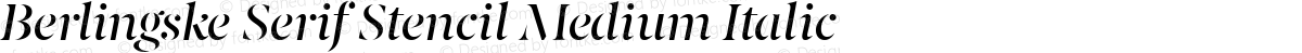 Berlingske Serif Stencil Medium Italic