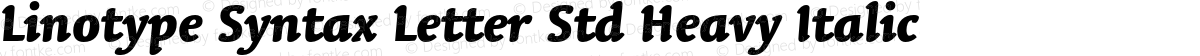 Linotype Syntax Letter Std Heavy Italic