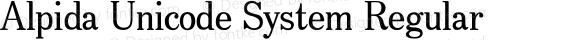 Alpida Unicode System Regular Version 5.31 (October 25, 2010)