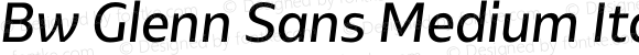 Bw Glenn Sans Medium Italic