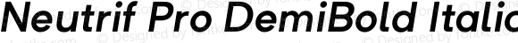Neutrif Pro DemiBold Italic Regular