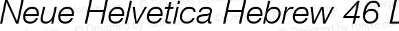 Neue Helvetica Hebrew 46 Light Italic