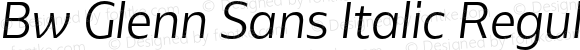 Bw Glenn Sans Regular Italic