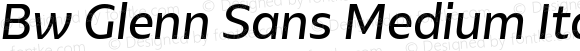 Bw Glenn Sans Medium Italic Regular