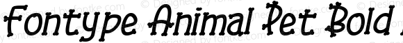 Fontype Animal Pet Bold Italic