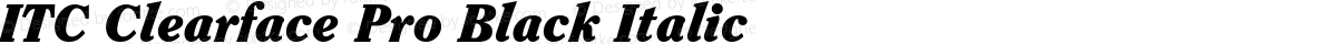 ITC Clearface Pro Black Italic