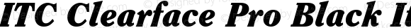 ITC Clearface Pro Black Italic