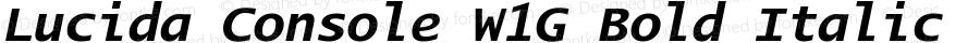 Lucida Console W1G Bold Italic