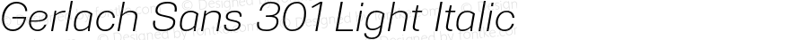 Gerlach Sans Light Italic