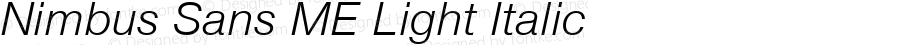 Nimbus Sans ME Light Italic