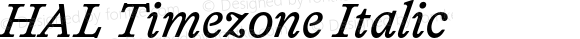 HAL Timezone Italic