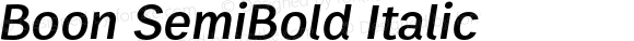 Boon SemiBold Italic