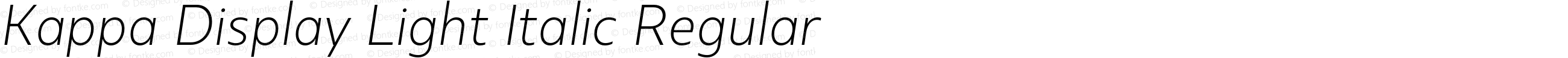 Kappa Display Light Italic Regular