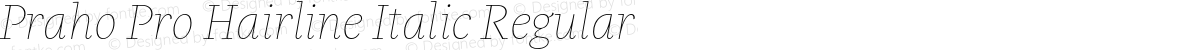 Praho Pro Hairline Italic Regular