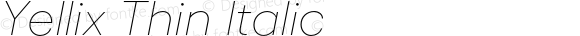 Yellix Thin Italic