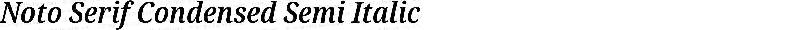 Noto Serif Condensed Semi Italic