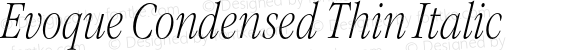 Evoque Condensed Thin Italic