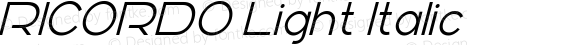 RICORDO Light Italic