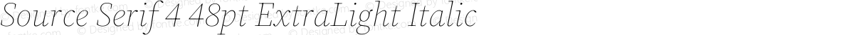 Source Serif 4 48pt ExtraLight Italic