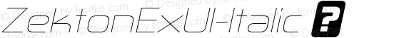 ZektonExUl-Italic ☞ Version 5.000;com.myfonts.easy.typodermic.zekton.ext-ul-ital.wfkit2.version.4upT