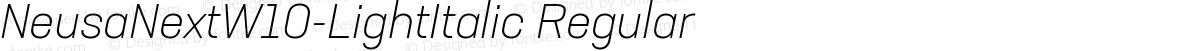 NeusaNextW10-LightItalic Regular