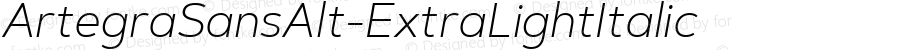 ArtegraSansAlt-ExtraLightItalic ☞ Version 1.001;com.myfonts.easy.artegra.artegra-sans.alt-extralight-italic.wfkit2.version.4PFG