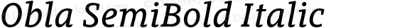 Obla SemiBold Italic