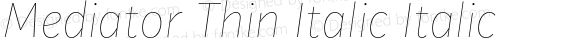Mediator Thin Italic Italic