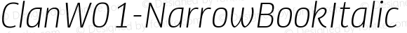 ClanW01-NarrowBookItalic Regular Version 7.504