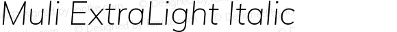 Muli ExtraLight Italic