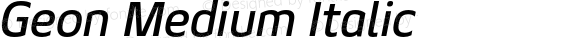 Geon Medium Italic