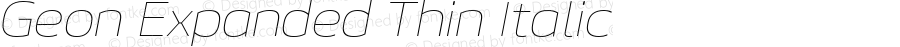 Geon Expanded Thin Italic