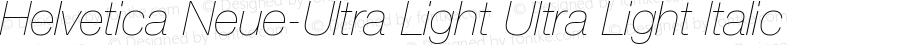 Helvetica Neue-Ultra Light Italic