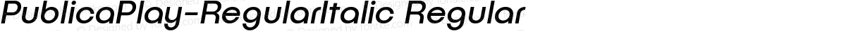 PublicaPlay-RegularItalic Regular