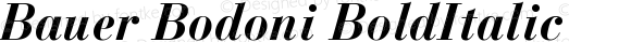 Bauer Bodoni CE Bold Italic