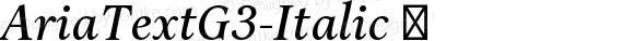 AriaTextG3-Italic ☞