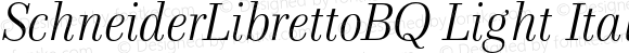 SchneiderLibrettoBQ Light Italic