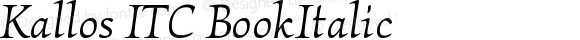 Kallos ITC Book Italic