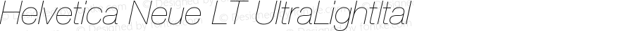 Helvetica LT 26 Ultra Light Italic