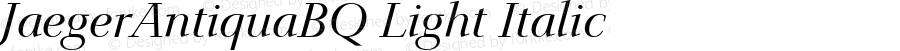 JaegerAntiquaBQ Light Italic