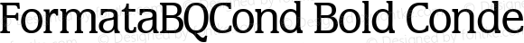 FormataBQCond Bold Condensed Italic