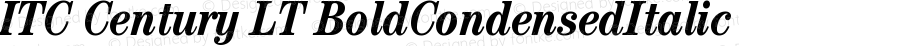 ITC Century LT Bold Condensed Italic