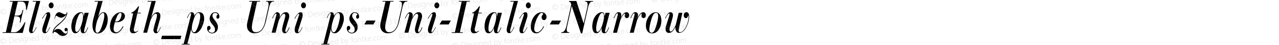 Elizabeth_ps Uni Italic Narrow