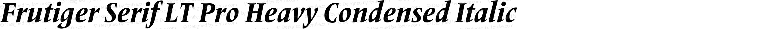 Frutiger Serif LT Pro Heavy Condensed Italic