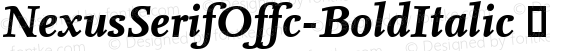 ☞Nexus Serif Offc Bold Italic
