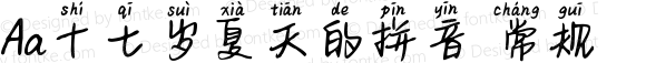 Aa十七岁夏天的拼音 常规 Version 1.000