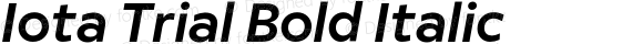 Iota Trial Bold Italic