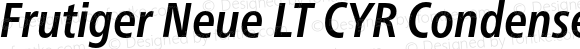 Frutiger Neue LT CYR Condensed Bold Italic