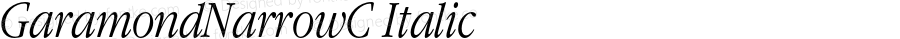 GaramondNarrowC-Italic